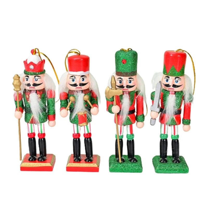 

Новые 4 шт. деревянные Щелкунчики, солдатская фигурка короля, Рождественская кукольная игрушка для праздника