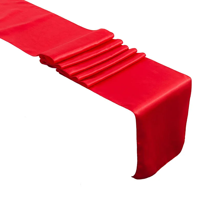 Nordic style high-end red hotel wedding tablecloth decoration, polyester silk tea table mat, color Ding table flag