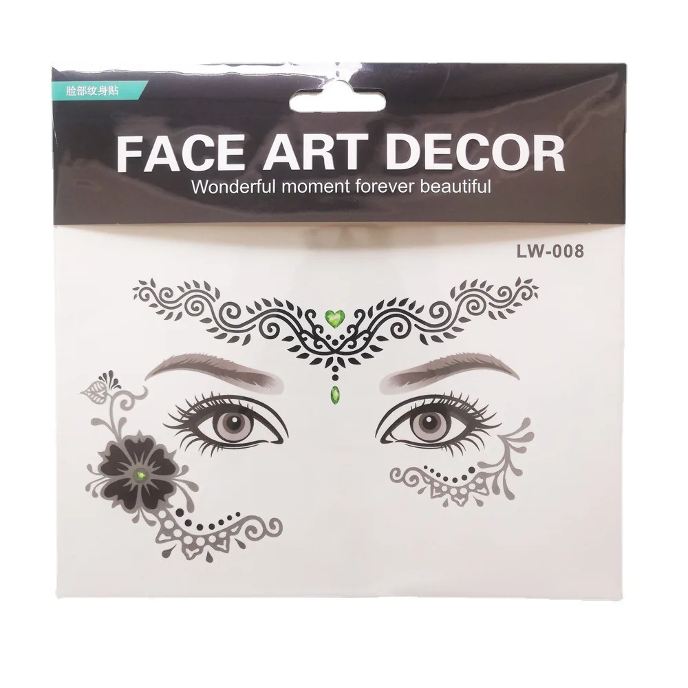 8 Halloween Gezicht Stickers Wenkbrauw Eye Tijdelijke Tattoo Stickers Make Gezicht Facial Jurk Up Tattoo Stickers Waterdicht