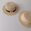Boy Summer Fashion Sun Protection Straw Hat Letter Print Fisherman's Hat Baby Girl Simple Breathable Beach Hat 2