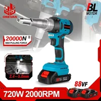 20000N Brushless Electric Rivet Gun 2.4-5.0mm Cordless Rivet Nut Gun Drill Insert Automatic Riveting Tool For Makita 18V Battery 1