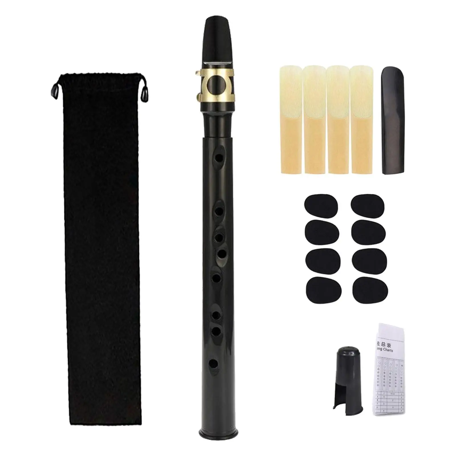 Mini Pocket Saxophone Portable Sax Fingering Charts Saxophone Instrument Flute Woodwind Instrument for Instrument Players Adult