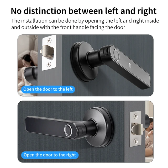 Tuya Bluetooth Smart Door Lock, Fingerprint Lock, Password Digital Lock Handle Multiple Unlocking Methods Wifi Gateway Optional 4
