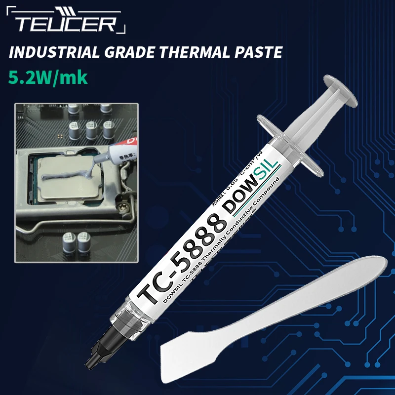 TEUCER TC-5888 Thermal Grease 5.2 W /Mk For CPU GPU Printer HeatSink ...