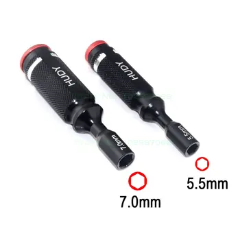 HUDY Hexagonal Head Nut Drivers 5.5mm 7.0mm Hex Screwdriver Repair Tool Kit for RC Quadcopter Helicopter Car Racing Drone Boat