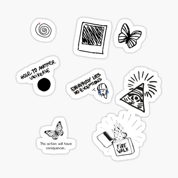 Icon Pattern Life Is Strange Stickers for Wall Kid Luggage Background Car Print Laptop Home Decorations Living Room Funny 5PCS,car stickers,keyboard stickers,graffiti stickers,fridge stickers