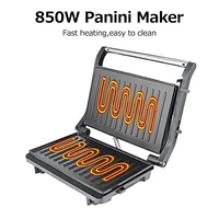 Sandwich Maker Electric Grill Steak Machine Panini Maker Household Stainless Steel 850W Nonstick Pan Barbecue Breakfast Machine 2