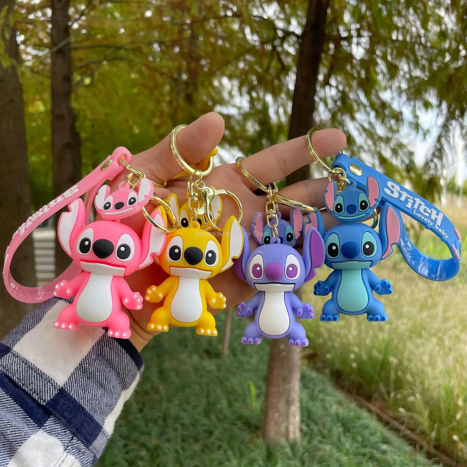 Disney Keychains Creative Anime Cartoon Key Chain Ornaments Dolls Mickey  Mouse Minnie Mouse For Kids Toys Bag Pendant Gifts