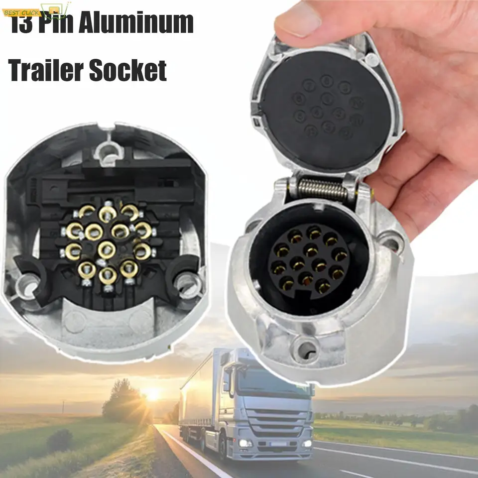 Presa per rimorchio a 13 Pin Euro 12V plastica durevole connettore elettrico a 13 poli adattatore per luci parti di automobili per roulotte  34