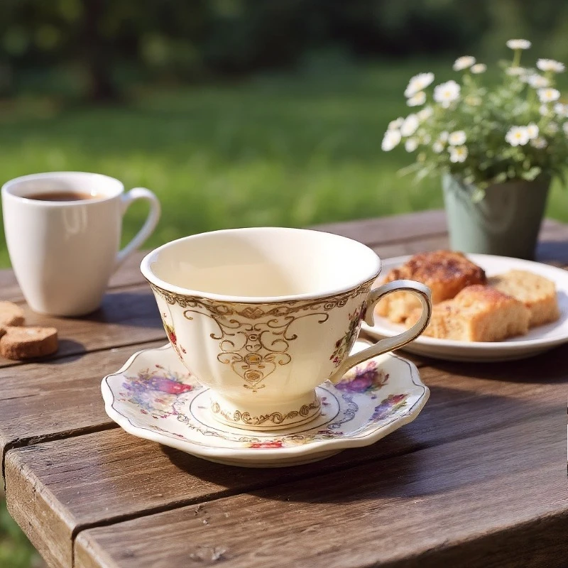 Vintage Hand-Painted Coffee Cup Set 2
