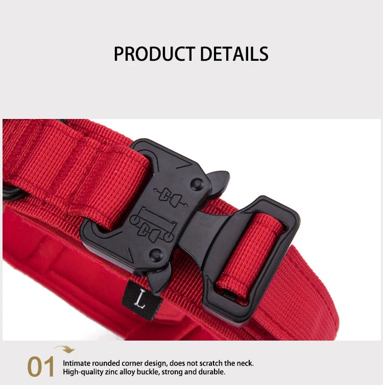 Durable Nylon Dog Collar & Leash Set – Reflective Tactical Training Leash for Large Dogs