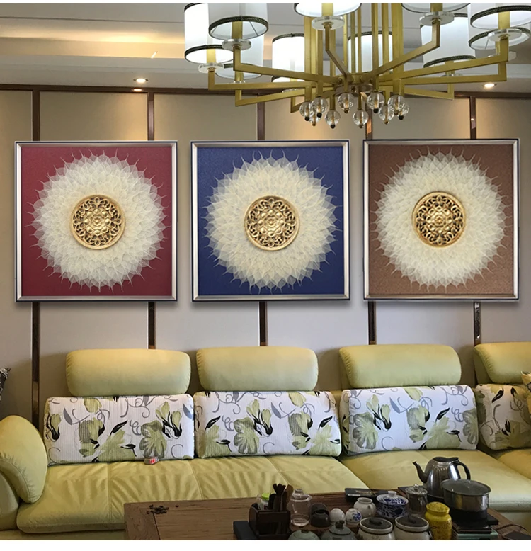 

Modern Resin Bodhi Leaf Decorative Painting Wall Hangings Livingroom Sofa Background Wall Mural Ornaments Hotel Wall Decoration