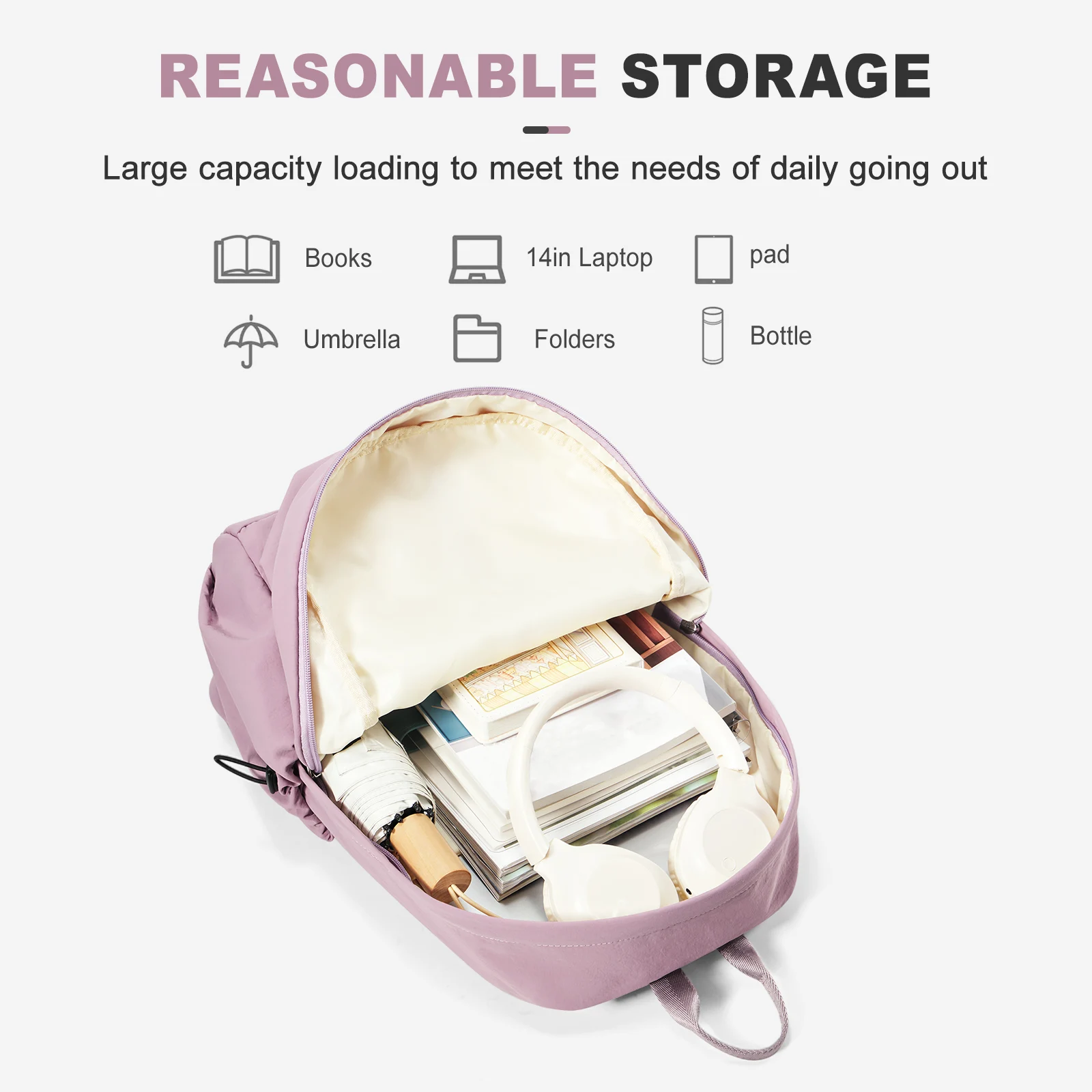 Laptop Backpacks 15.6 Inch College School Backpack for Women Bag, Men Anti Theft Travel Work Daypack, Large Bookbags for Teens