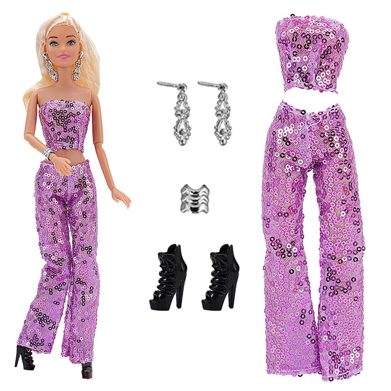 Fashion Doll Clothes Set: Coat, Jacket, Dress, Shirt, Sweater, Skirt & Accessories