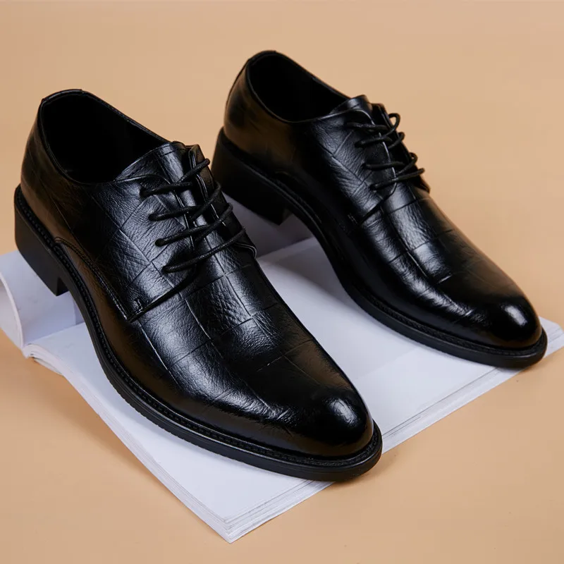 

New Black Men Suit Shoes Party Men's Dress Shoes Italian Leather Zapatos Hombre Formal Shoes Men Office Sapatos Social Masculino