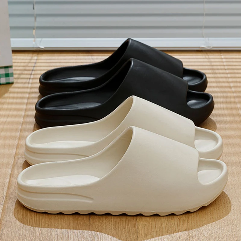 Modne jednokolorowe letnie Unisex kapcie domowe przytulna para slide miękkie sandały dla mężczyzn i kobiet kapcie halowe klapki