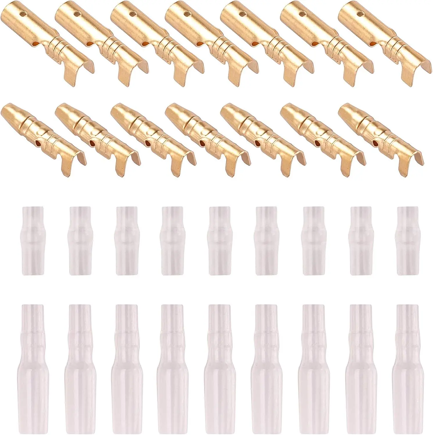 200PCS 3.9mm Bullet Connectors Kit Brass Bullet Male Female Wire Terminals Connector Insulation Cover For Motorcycle Motor