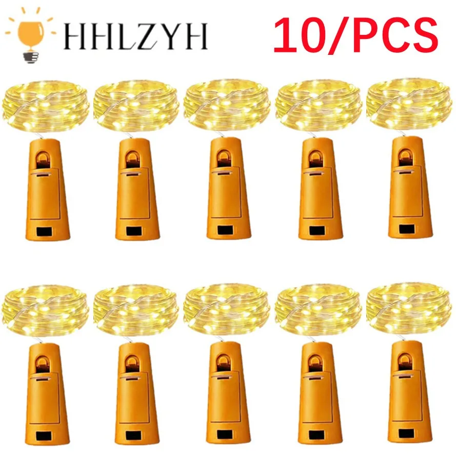 

10Pcs 1M 2M 3M Wine Bottle Cork LED Garland String Lights Holiday Fairy Lights Christmas Tree Wedding Party Bar Bottle Lights