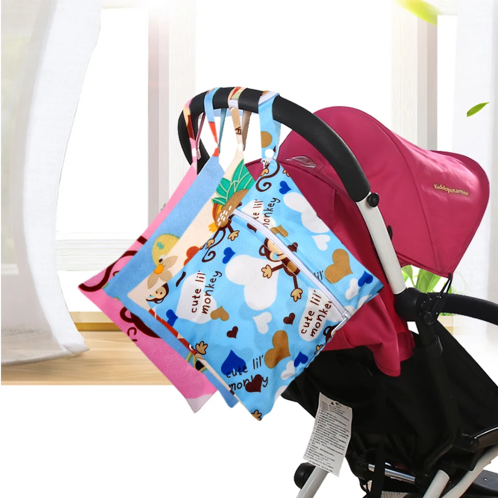 BIAI 16*20cm Waterproof Diaper Bag Multifunctional Tote Bag Washable Sanitary Napkin Storage Bag Reusable Print Diaper Bag 2024 - 4