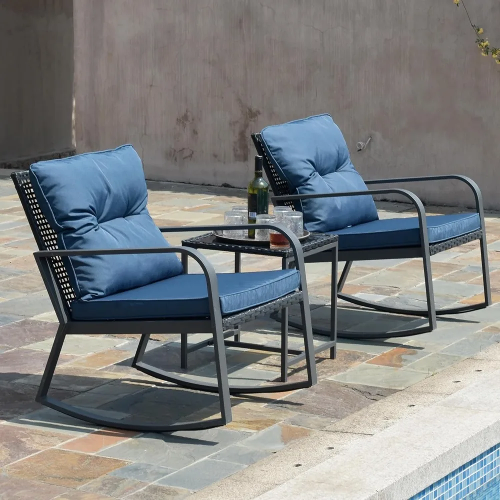 Patio Rocking Chair Outdoor Bistro Set (3PIECES)   outdoor furniture set  garden furnitures 3