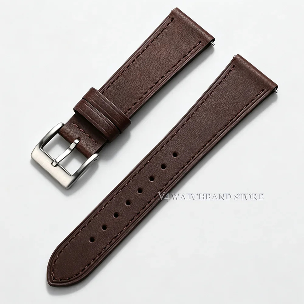 Premium Waterproof Leather Watch Strap with Pin Buckle - Versatile Sizes