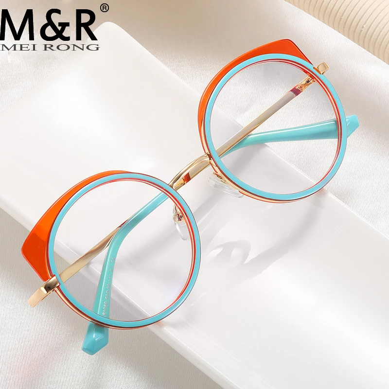 

2023 New Women's Anti Blue Light Sunglasses Fashion Personalized Round Metal Eyeglass Frame Business Office Computer Glasses