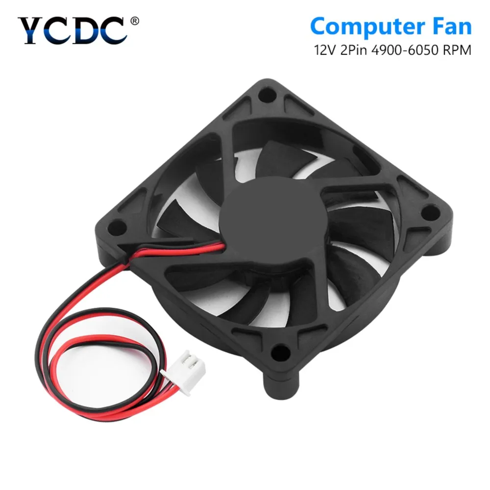 Cooling Fan 2 Pins Computer Fan 6cm 60mm 6010 12V 0.16A Sleeve Bearing Computer CPU 2pins Silent Cooling Fan PC Case CPU Cooler