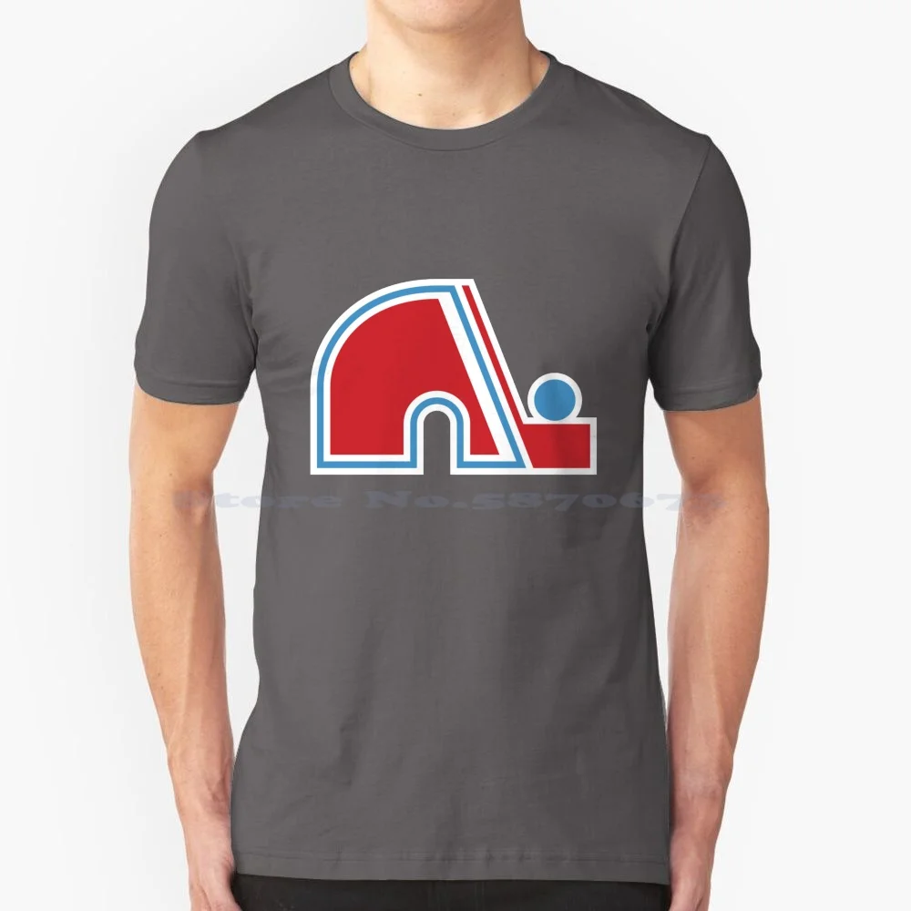 Quebec Nordiques T Shirt Big Size 100% Cotton Hockey Denver Ice