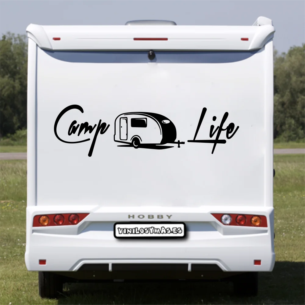 

Large Camp Life Camper Rv Truck Car Sticker Decal Motorhome Caravan Van Travel Adventure Auto Vinyl Decor