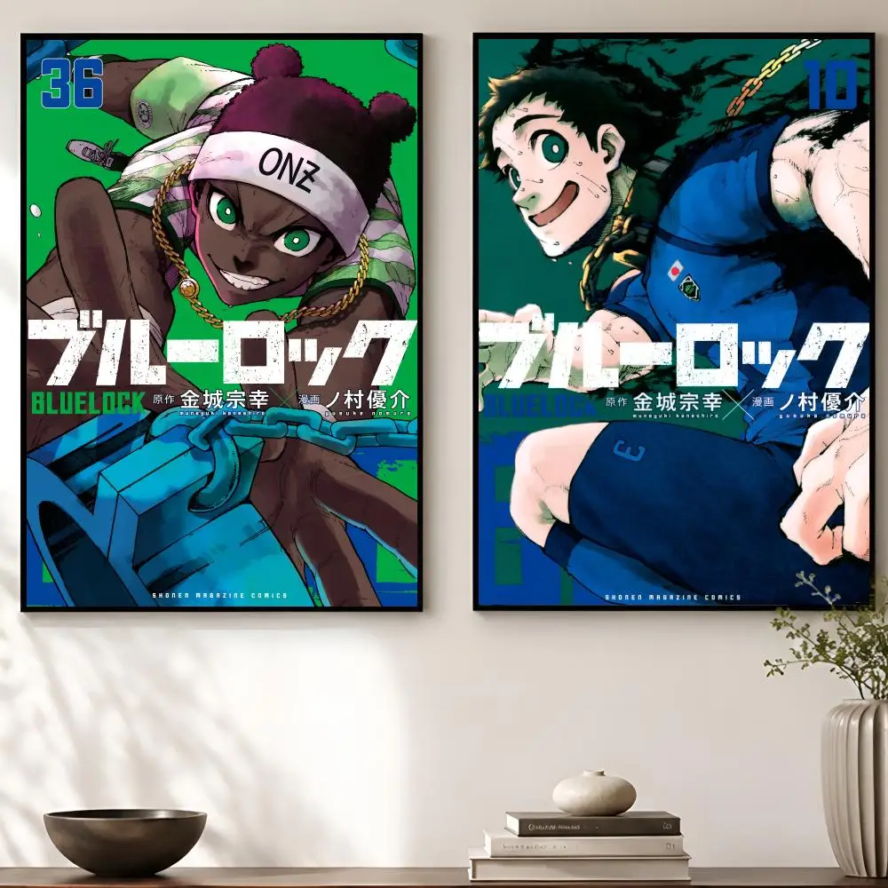 High-Definition Waterproof Blue Lock Art Poster - Self-Adhesive Decorative Print for Living Rooms and Bedrooms