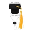 4 Pcs Pet Graduation Cap Bachelor Hat Mini Accessories for Dolls Caps Hamster Puppy 6