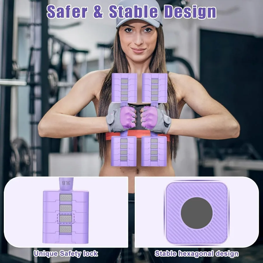 Adjustable Dumbbells Set of 2, 5-in-1 Adjustable Weight Dumbbells for Women/Men, 3lb/5lb/7lb/9lb/11lb Dumbbell Weights Set for H