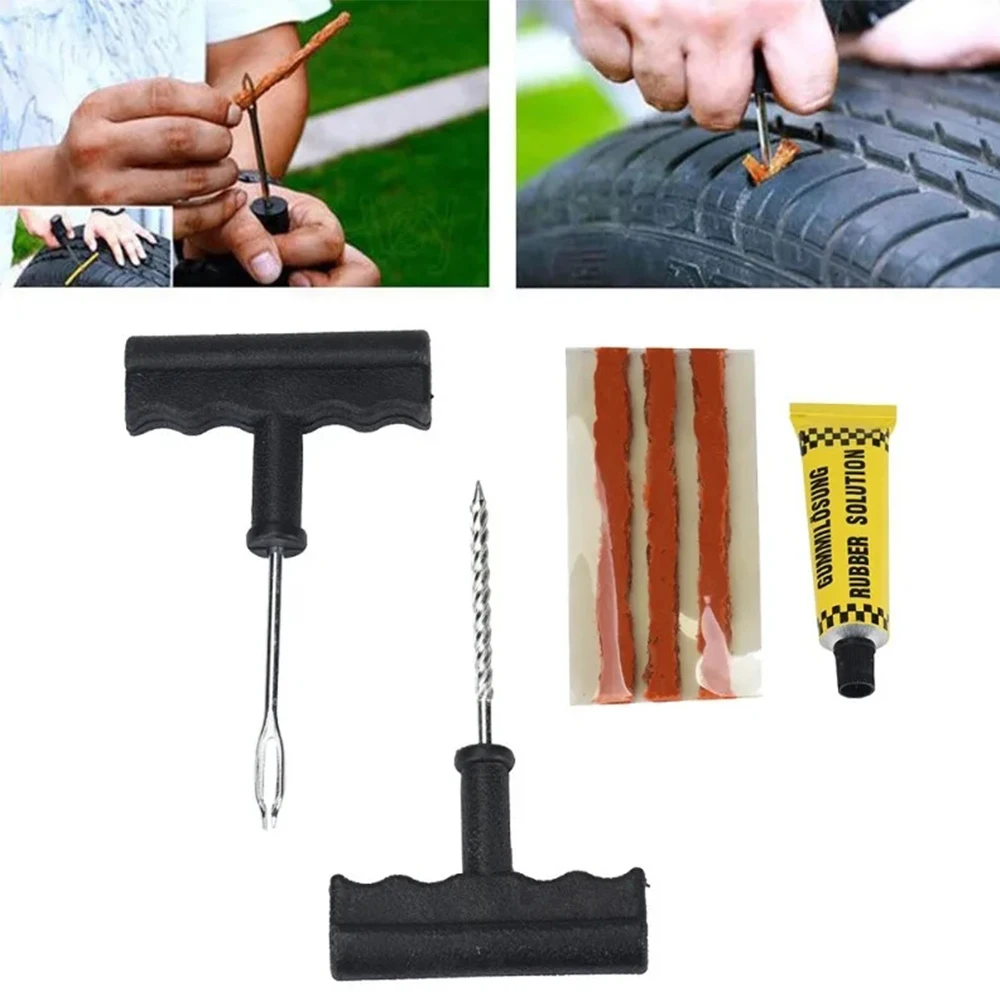1Set Car tire repair kit Hot Sale Car Tubeless Tyre Tire Puncture Repair Plug Kit Needle Patch Fix Tools