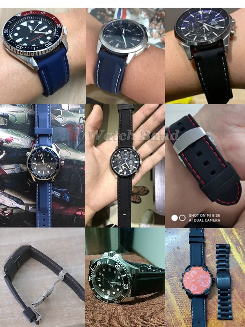 Silicone Sport Watch Band - Universal Replacement Strap
