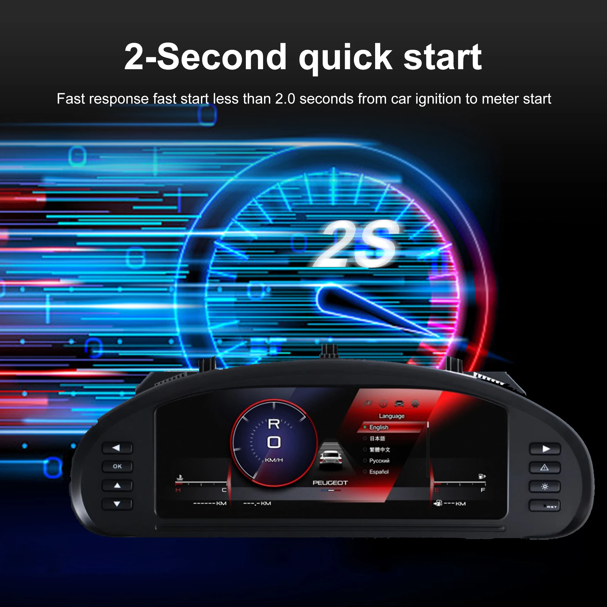 Digital Cluster Dashboard For Peugeot 407 407SW 2004-2010 Dashboard speedometer
