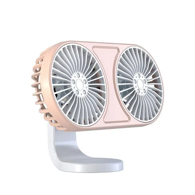 

Портативный охлаждающий вентилятор для автомобиля, электрический USB-вентилятор с двойной головкой и стандартной регулируемой скоростью 3 ветра, тихий маленький USB-вентилятор для автомобиля