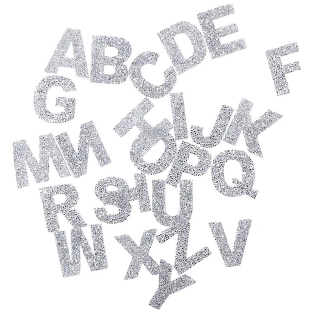 26Pcs 2inch Bling Rhinestone Letter Stickers Large Silver A-Z Letters  Stickers Self-Adhesive Iron on for Clothing Bag - AliExpress