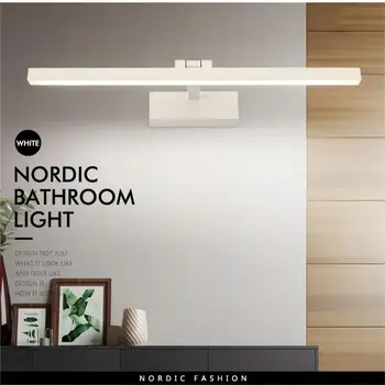 LED 거울 전면 조명, AC110 -220V 벽걸이 욕실 화장실 4000k 조명, 침실 각도 조절 가능 벽 스콘스, 9W, 12W