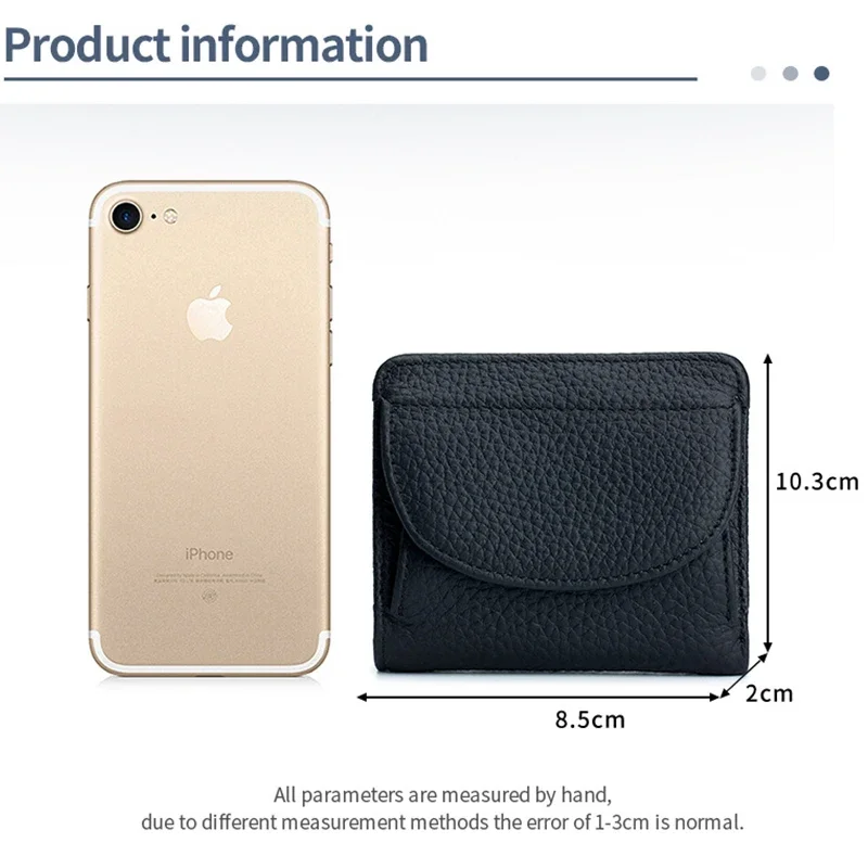 Stylish Women's Wallet with Genuine Leather Compact Design RFID Blocking Credit Card Holder Compact Short Purse for Women