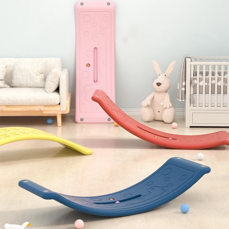 Indoor Children Balance Seesaw Adults Yoga Fitness Equipment Multifunction Kids Anti-Drop Exercise Toy Curved Board Balance Beam