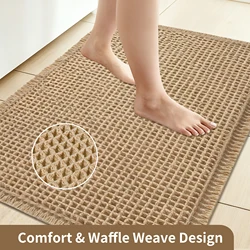 Boho Ultra - Soft Non - Slip Washable Absorbent Bathroom Rug - 43x61cm (Khaki)