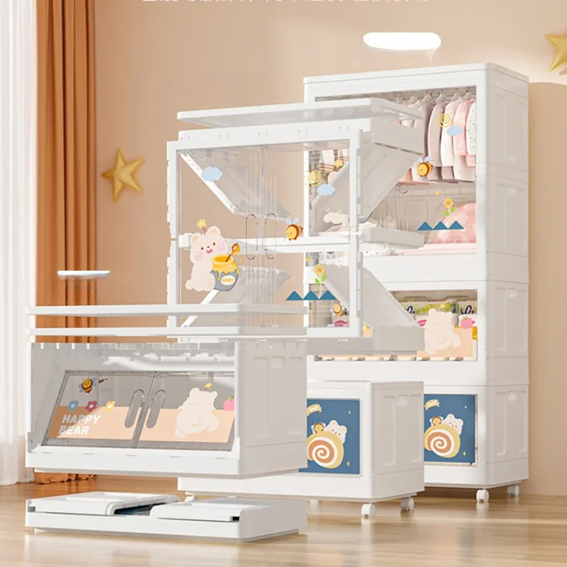 Plastic Household Children Wardrobes Plastic Bedroom Cabinet Kids Wardrobes Baby Placard Enfant Home Furniture MR50CW