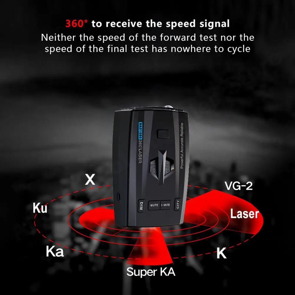 Détecteur De Radar Mobile V7 - 360° Alerte Vocale - Anti-Radar Voiture (K/KA)