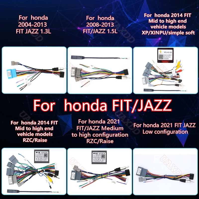 

For HONDA FIT Car Radio Android DVD Stereo audio screen multimedia video CD player navigation MP3 MP5 CD 6 Pin cables Harness