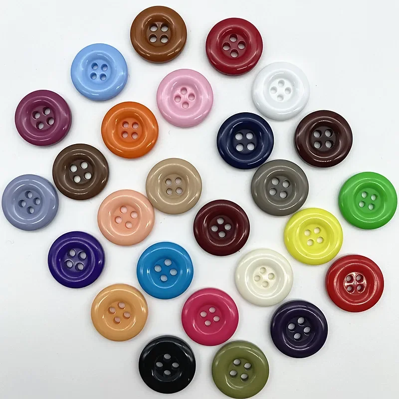 새로운 18mm 컬러 라운드 수지 단추 코트 정장 스웨터 단추 DIY 컬러 의류 ..