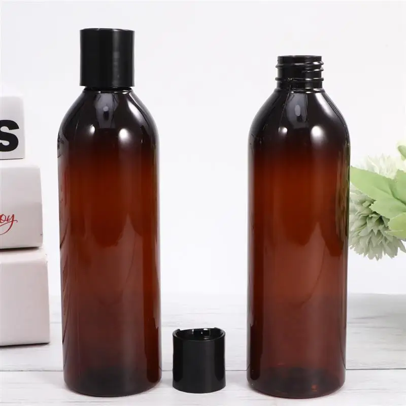 250ml Plastic Lotion Bottle Empty Bottle Press Type Lid Refillable Travel Shampoo Bottles Containers 6pcs