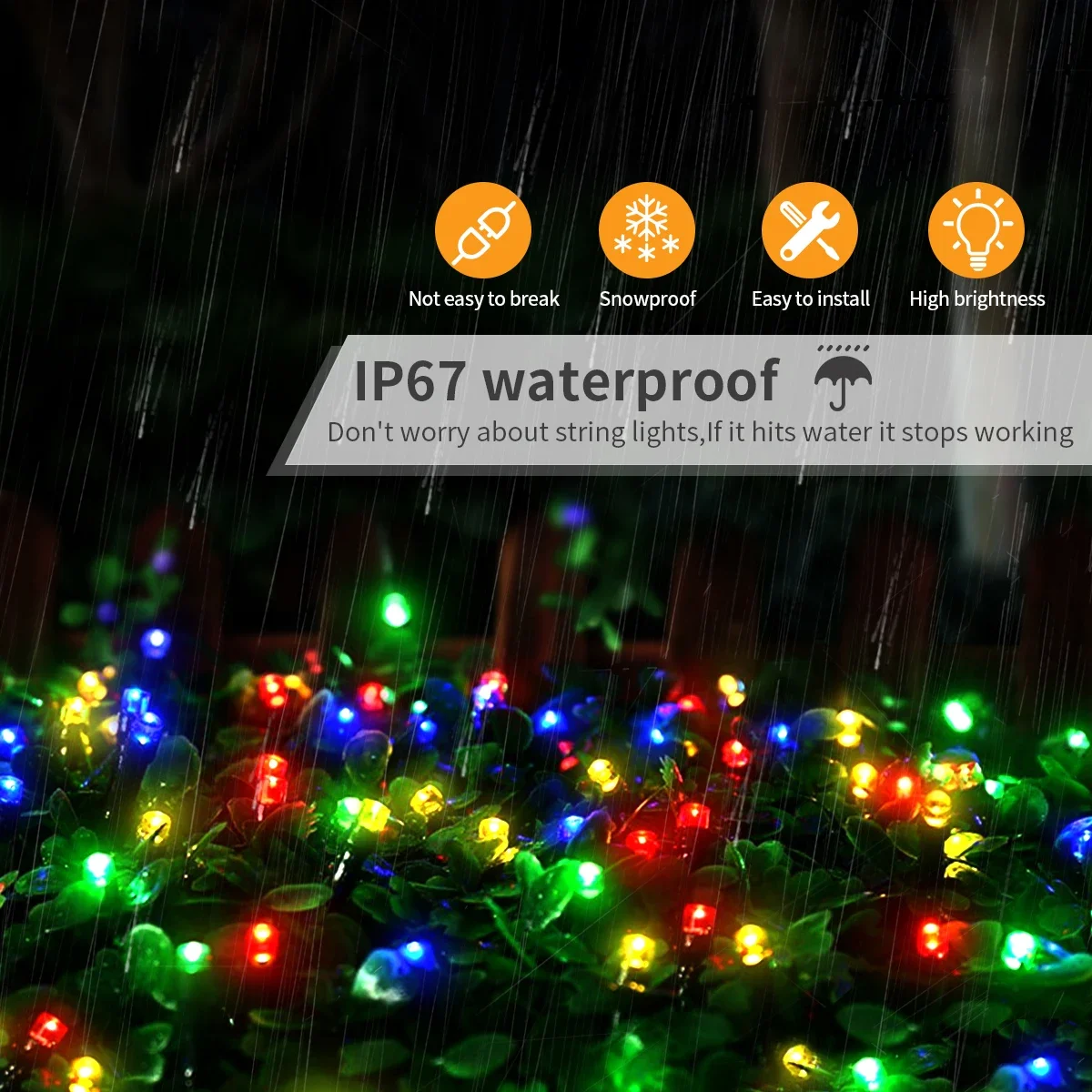 Enhanced Solar-Powered LED Lawn String Lights - 8 Lighting Modes