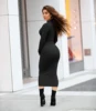 spring Longuette long-sleeved Elastic force Slim High collar slim long dress 5