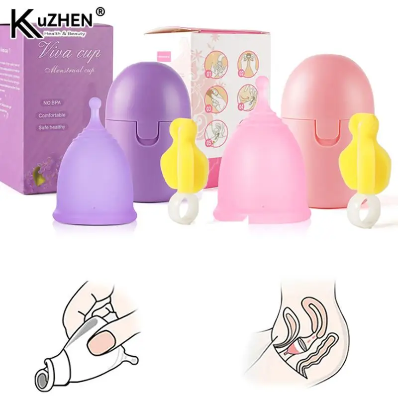 

Medical Silicone Menstrual Cup Sterilizer Feminine Hygiene Menstrual Cup Sterilizing Menstrual Cup set for Women Period 3pcs