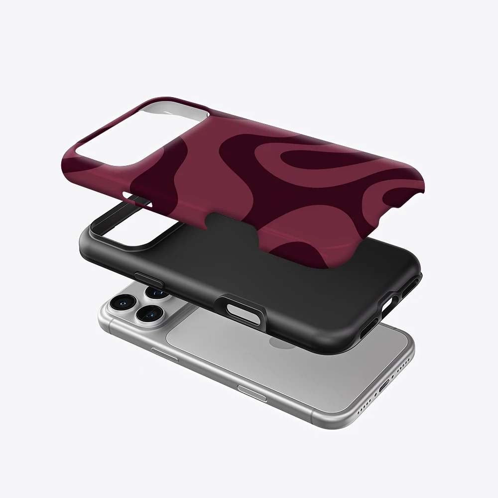 Burgundy Flow Magnetic Tough Phone Case - Single/Dual Layer Protection